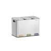 Källsorteringskärl-Köksavfallsbehållare med 3 x 15 liters fack, metallic silver