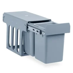 Köksavfallshink, Inbyggd 2-facks soptunna, 35,5x25x47 cm, Grå