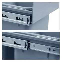 Köksavfallshink, Inbyggd 2-facks soptunna, 35,5x25x47 cm, Grå