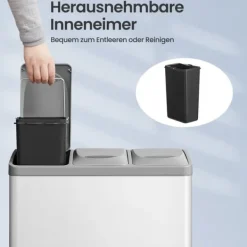 Köksavfallskärl, 47x28,3x39,5 cm, Vit