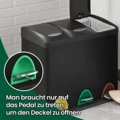 Källsorteringskärl-Köksavfallspåse, 47x28,3x39,5 cm, Svart