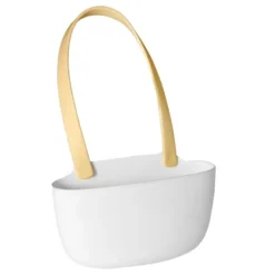 Diskhokorgar-Köksavloppsställ Hängande korg med avloppshål Stor kapacitet Mjuk flexibel diskbänk avloppskorg Hängpåse Gul och vit