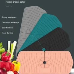 Köksblandare Diskbänk Stänkskydd Silikonkran Vattenuppfångare Matta Diskbänk Dräneringsdyna bakom kran för köksbadrum