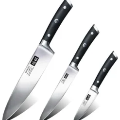 Köksknivset - SHAN ZU - Set med 3 kockknivar 200 mm kökskniv 153 mm skalkniv 95 mm