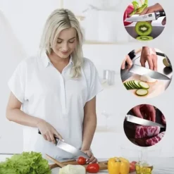 Köksknivset - SHAN ZU - Set med 3 kockknivar 200 mm kökskniv 153 mm skalkniv 95 mm