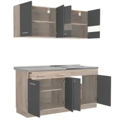 Kökskåpsset, 160x60x206,5 cm, Grå