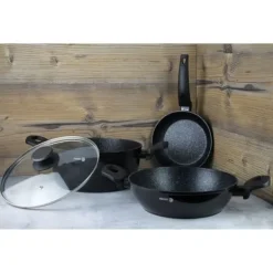 Köksredskap - FAGOR - Vivant 424 - Smidd Aluminium - Non-stick - 4 Delar Svart