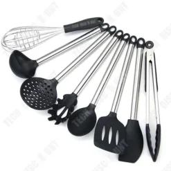 Köksredskap - TD® - Set med 8 - Non-stick - Svart färg - Professionellt kök