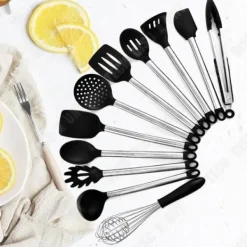 Köksredskap - TD® - Set med 8 - Non-stick - Svart färg - Professionellt kök