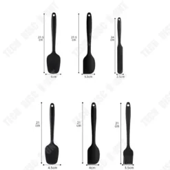 Köksutrustningsset-Köksredskap - TD® - Silikonspatel - 6 delar - Non-stick - Svart