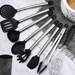 Köksutrustningsset-Köksredskap - TECH DISCOUNT - 8st - Värmebeständiga - Premium - Komplett set