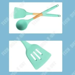 Köksredskapsset - TD® - Silikon - 10 verktyg - Trähandtag - Högtemperaturbeständighet