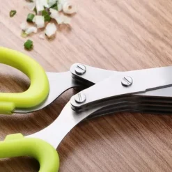 Köksörtsax i rostfritt stål, multifunktionell örtsax med 5 blad för att skära persilja, purjolök, mynta, peppar och P[630]