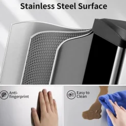 Kökssoptunna - Pedalhink 6 l - Rostfritt Stål - Rektangulär - Mjukstängande Lock - Stå-Öppen Funktion - Halkfri Botten - Innerhink