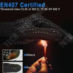 Grytlappar & Grillvantar-Köksvantar - TD® - Värmebeständiga - Upp till 500°C - Certifierad EN407 - Universell