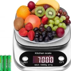 Köksvågar-Köksvåg 10 kg/1g elektronisk hushållsmat med hög precision Stor LCD-skärm för tårta/paj/kex Professional