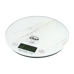 Köksvågar-Köksvåg - VARUMÄRKE - Digital Rund - Precision 1g - Kapacitet 5kg - Marmor Effekt