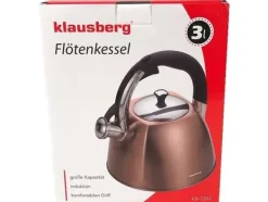 Vattenkokare-Klausberg KB-7202, 3 l, brons, Svart, Rostfritt stål, Keramiska, gas, halogen, Induktion, Gjutjärnsplattor