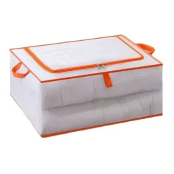 Förvaringspåsar För Hemmet-Klädförvaringsväska Stor kapacitet Transparent vattentät dragkedja Rektangelförvaringsbehållare för filtar Täcken XL 60x50x30cm