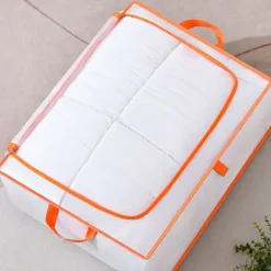 Förvaringspåsar För Hemmet-Klädförvaringsväska Stor kapacitet Transparent vattentät dragkedja Rektangelförvaringsbehållare för filtar Täcken XL 60x50x30cm