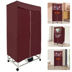 Torkskåp-Klädtork - Bärbar Mini Elektrisk - Vattentät - Hög Bärkapacitet - Kompakt För Lägenhet - Polykarbonat (PC) - Vinröd