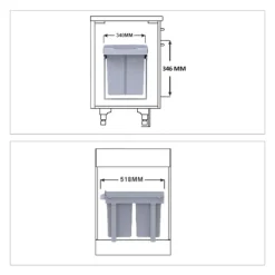 Källsorteringskärl-Källsortering med 4 fack