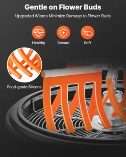 Salladsslungor-Knopp- och bladtrimmer - Skåltrimmer manuell Ø 49 cm - Rostfria blad - Transparent lock - Våt/torr - Vevdriven snurrskärning