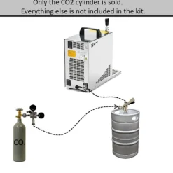 Kolsyremaskin-Koldioxid, CO2 flaska - 0,5 kg, utan flaskbur - Gasflaska, Kolsyreflaska, Kolsyrecylinder, Kolsyrebehållare, Kolsyrepatroner