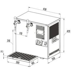 Kolsyremaskin, vattenkylare - AS-45, 2 linjer