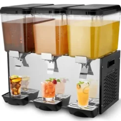 Kommersiell Dryckedispenser 18L, 3 Tankar, Kall Juice, Isdryckedispenser, Hög Kvalitet, Effektiv och Användarvänlig