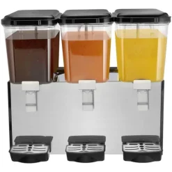 Kommersiell Dryckedispenser 18L, 3 Tankar, Kall Juice, Isdryckedispenser, Hög Kvalitet, Effektiv och Användarvänlig