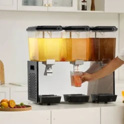 Kommersiell Dryckedispenser 18L, 3 Tankar, Kall Juice, Isdryckedispenser, Hög Kvalitet, Effektiv och Användarvänlig
