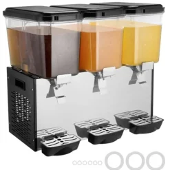 Kommersiell Dryckedispenser 18L, 3 Tankar, Kall Juice, Isdryckedispenser, Hög Kvalitet, Effektiv och Användarvänlig