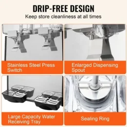 Kommersiell dryckedispenser 18L, 2 tankar, kall juice, effektiv servering, hållbar design, perfekt för caféer