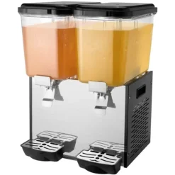 Kommersiell dryckedispenser 18L, 2 tankar, kall juice, effektiv servering, hållbar design, perfekt för caféer