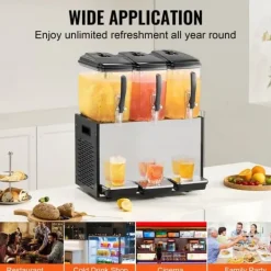 Kommersiell dryckedispenser 12L x 3 tankar, hög kapacitet, kall juice, perfekt för caféer och restauranger