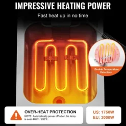 Kommersiell Elektrisk Fritös 3000W, 5,9L Rostfritt Stål, 200°C, Uppgradering för snabbare matlagning, effektiv fritering