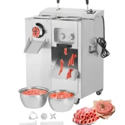 Köttskivare-Kommersiell Elektrisk Köttkvarn, Slicer 14 Lbs/Min, Korvstopp med Hög Kapacitet