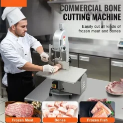 Köttskivare-Kommersiell elektrisk köttbandsåg 1800W, rostfritt stål, högpresterande, effektiv köttbearbetning, perfekt för professionella kök