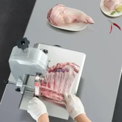 Kommersiell elektrisk köttbandsåg 650W, rostfri, effektiv, hållbar, professionell för kök, perfekt för kött och fisk