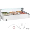 Matuppvärmare-Kommersiell elektrisk matvärmare, bänkskiva, buffé 9*5Qt, glasdisk, effektiv för restauranger och catering