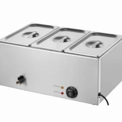 Kommersiell Elektrisk Matvärmare 3-Pannor Bänkskiva Buffé 16,5L Bain Marie, effektiv värmelösning för restauranger och catering