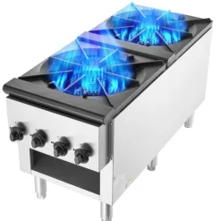 Spisar-Kommersiell gasspis 2 brännare, bänkskiva, varmplatta, energieffektiv, snabb uppvärmning, perfekt för restauranger och catering