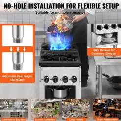 Spisar-Kommersiell gasspis 2 brännare, bänkskiva, varmplatta, energieffektiv, snabb uppvärmning, perfekt för restauranger och catering