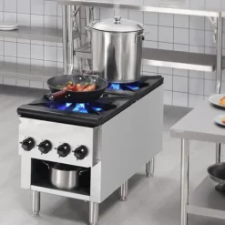 Spisar-Kommersiell gasspis 2 brännare, bänkskiva, varmplatta, energieffektiv, snabb uppvärmning, perfekt för restauranger och catering