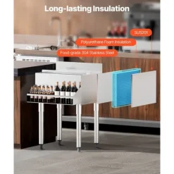 Ishink & Kylare-Kommersiell Isbehållare 61,6 L, Underbar Isbehållare, med skjutlock för kök