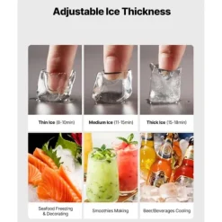 Ismaskiner-Kommersiell ismaskin, 550 lbs/dag modell, självrengörande och hög effektivitet - Endast huvudenhet