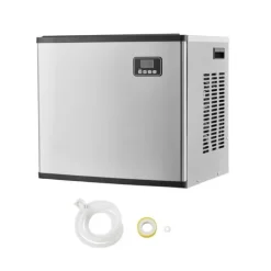 Ismaskiner-Kommersiell Ismaskin, 400 LBS/24H Modell, 300 LBS Förvaringsbehållare, Automatisk Självrengöringsfunktion