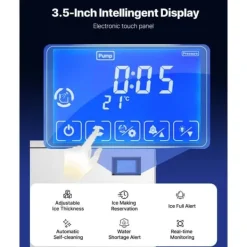 Ismaskiner-Kommersiell Ismaskin 360 pund/dag, 180 pund Förvaringsbehållare, Automatisk Isdispensering