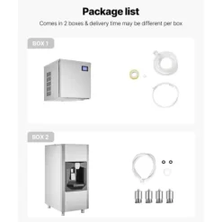 Ismaskiner-Kommersiell Ismaskin 360 pund/dag, 180 pund Förvaringsbehållare, Automatisk Isdispensering